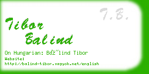 tibor balind business card